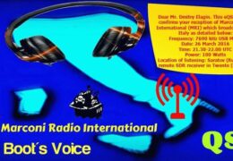 e-QSL Marconi Radio International Италия Март 2016 года