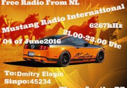 e-QSL Mustang Radio Нидерланды Июнь 2016 года Pirate Radio