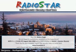 e-QSL Radio Star International Италия Германия Август 2016 года