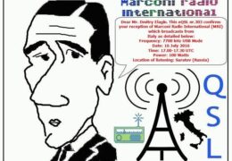 e-QSL Marconi Radio International Италия Июль 2016 года