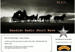 e-QSL Radio Bandido Италия 23 октября 2016 года
