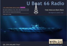 e-QSL U-Boat 66 Radio Милан Италия 27 ноября 2016 года