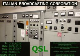 e-QSL IBC Italian Broadcasting Corporation Италия Сентябрь 2016 года