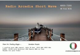 e-QSL Radio Arcadia Италия Ноябрь 2016 года