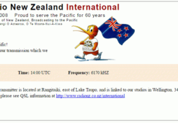 e-QSL Radio New Zealand International Новая Зеландия RNZI Октябрь 2016 года