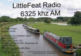 e-QSL Little Feat Radio Великобритания Январь 2017 года