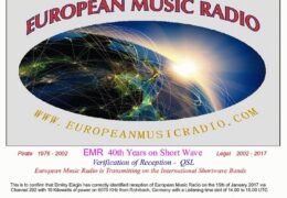 e-QSL European Music Radio Германия EMR Январь 2017 года