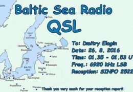 e-QSL Baltic Sea Radio Финляндия Август 2016 года